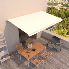   vidaXL krémszínű kézzel kihúzható napellenző 500 x 350 cm