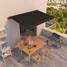   vidaXL antracitszürke kézzel kihúzható napellenző 400 x 350 cm