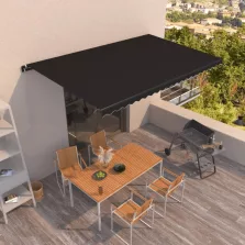   vidaXL antracitszürke kézzel kihúzható napellenző 500 x 350 cm
