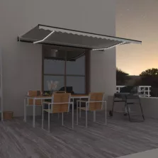   vidaXL krémszínű automata szélérzékelős és LED-es napellenző 500x350cm