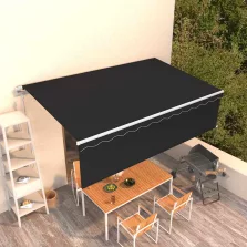   vidaXL antracitszürke automata redőnyös napellenző 5 x 3 m