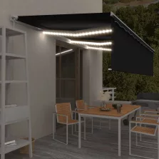   vidaXL antracitszürke kihúzható LED-es napellenző redőnnyel 6 x 3 m