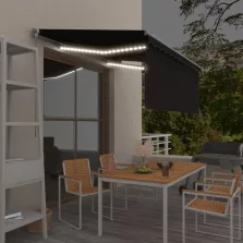   vidaXL antracitszürke kihúzható LED-es napellenző redőnnyel 3,5x2,5 m