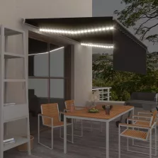   vidaXL antracitszürke kézzel kihúzható napellenző redőnnyel 4,5 x 3 m