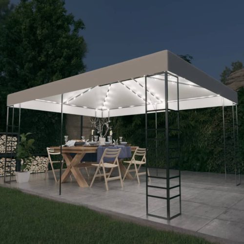 vidaXL fehér pavilon LED fényfüzérrel 4 x 3 x 2,7 m