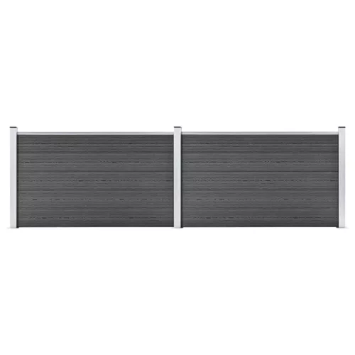 vidaXL fekete WPC kerítéspanelszett 353 x 105 cm