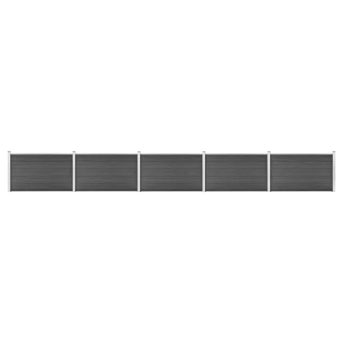 vidaXL fekete WPC kerítéspanelszett 872 x 105 cm