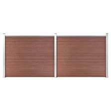 vidaXL barna WPC kerítéspanelszett 353 x 146 cm