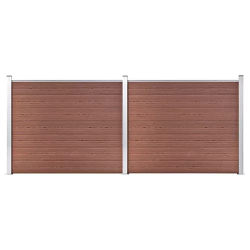 vidaXL barna WPC kerítéspanelszett 353 x 146 cm