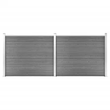 vidaXL szürke WPC kerítéspanelszett 353 x 146 cm