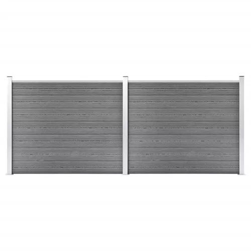 vidaXL szürke WPC kerítéspanelszett 353 x 146 cm
