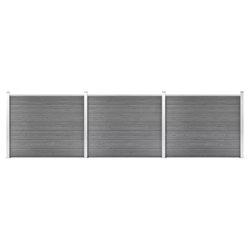 vidaXL szürke WPC kerítéspanelszett 526 x 146 cm