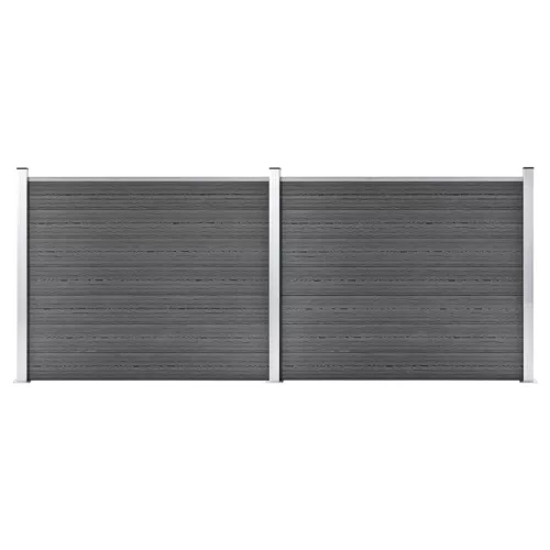 vidaXL fekete WPC kerítéspanelszett 353 x 146 cm