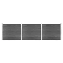 vidaXL fekete WPC kerítéspanelszett 526 x 146 cm