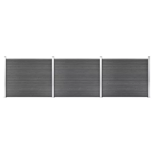 vidaXL fekete WPC kerítéspanelszett 526 x 146 cm