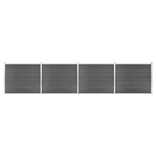 vidaXL fekete WPC kerítéspanelszett 699 x 146 cm