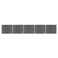 vidaXL fekete WPC kerítéspanelszett 872 x 146 cm