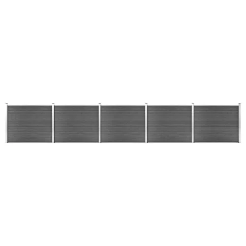 vidaXL fekete WPC kerítéspanelszett 872 x 146 cm