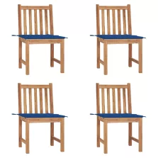 vidaXL 4 db tömör tíkfa kerti szék párnákkal