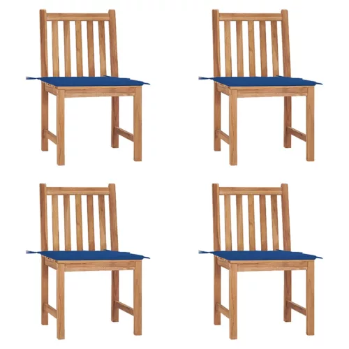 vidaXL 4 db tömör tíkfa kerti szék párnákkal
