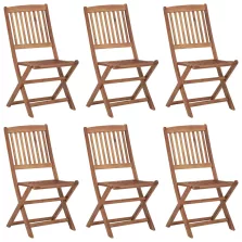 vidaXL 6 db összecsukható tömör akácfa kültéri szék