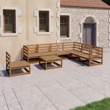   vidaXL 8 részes mézbarna tömör fenyőfa kerti ülőgarnitúra