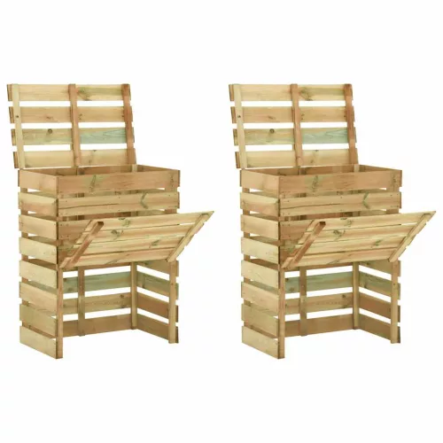 vidaXL 2 db lécezett impregnált fenyőfa kerti komposztáló 80x50x100 cm