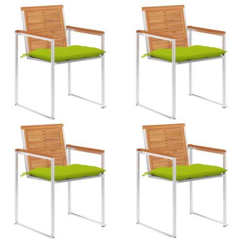 vidaXL 4 db tömör akácfa kerti szék párnákkal