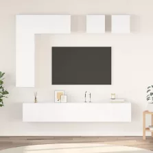 vidaXL 8 részes fehér szerelt fa TV-szekrényszett