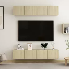   vidaXL 4 db sonoma tölgy színű szerelt fa TV-szekrény 80 x 30 x 30 cm