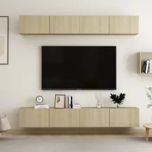   vidaXL 4 db sonoma tölgy színű szerelt fa TV-szekrény 100 x 30 x 30 cm