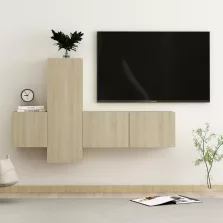   vidaXL 3 részes sonoma tölgy színű szerelt fa TV-szekrényszett