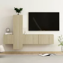  vidaXL 3 részes sonoma tölgy színű szerelt fa TV-szekrényszett