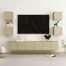   vidaXL 7 részes sonoma tölgy színű szerelt fa TV-szekrényszett