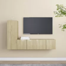   vidaXL 3 részes sonoma tölgy színű szerelt fa TV-szekrényszett