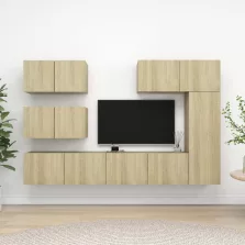  vidaXL 6 részes sonoma tölgy színű szerelt fa TV-szekrényszett
