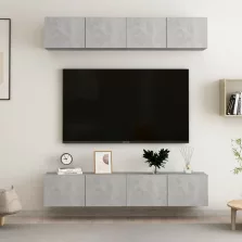   vidaXL 4 db betonszürke szerelt fa TV-szekrény 80 x 30 x 30 cm