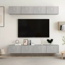   vidaXL 4 db betonszürke szerelt fa TV-szekrény 100 x 30 x 30 cm