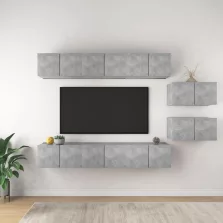 vidaXL 8 részes betonszürke szerelt fa TV-szekrényszett