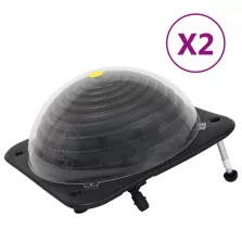   vidaXL 2 db HDPE és alumínium napelemes medencefűtő 75 x 75 x 36 cm