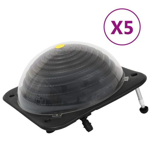 vidaXL 5 db HDPE és alumínium napelemes medencefűtő 75 x 75 x 36 cm