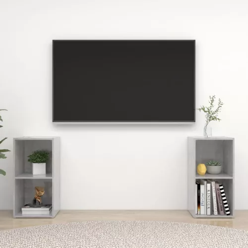 vidaXL 2 db betonszürke szerelt fa TV-szekrény 72 x 35 x 36,5 cm
