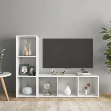vidaXL 2 db fehér szerelt fa TV-szekrény 107 x 35 x 37 cm
