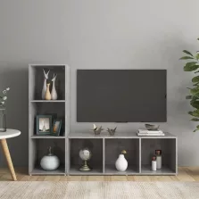   vidaXL 2 db betonszürke szerelt fa TV-szekrény 107 x 35 x 37 cm