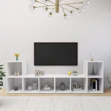 vidaXL 4 db fehér szerelt fa TV-szekrény 72 x 35 x 36,5 cm