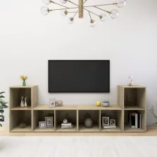   vidaXL 4 db sonoma tölgy színű szerelt fa TV-szekrény 72x35x36,5 cm