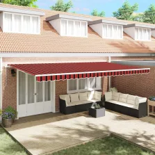   vidaXL Behúzható napellenző Narancs és Barna 600 × 300 cm