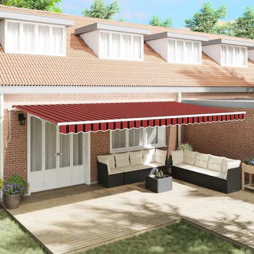 vidaXL Behúzható napellenző Narancs és Barna 600 × 300 cm