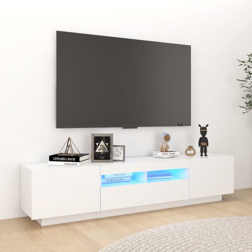 vidaXL magasfényű fehér TV-szekrény LED-lámpákkal 180 x 35 x 40 cm