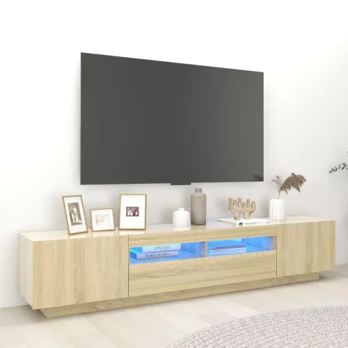 vidaXL sonoma tölgy színű TV-szekrény LED-lámpákkal 200 x 35 x 40 cm